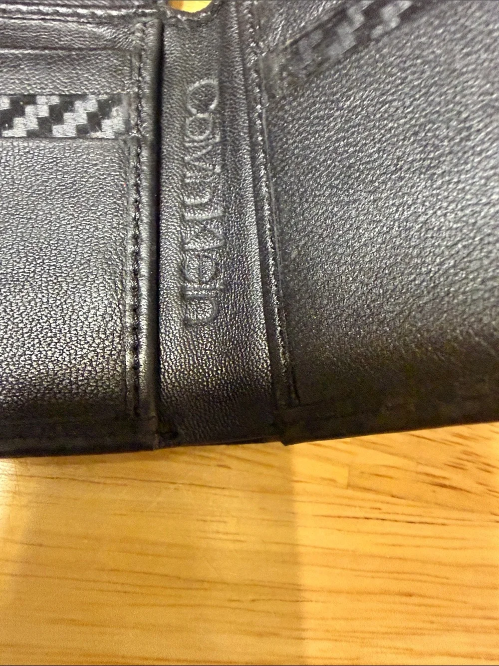 Calvin Klein Black Carbon-Texture Bi-Fold Card Holder